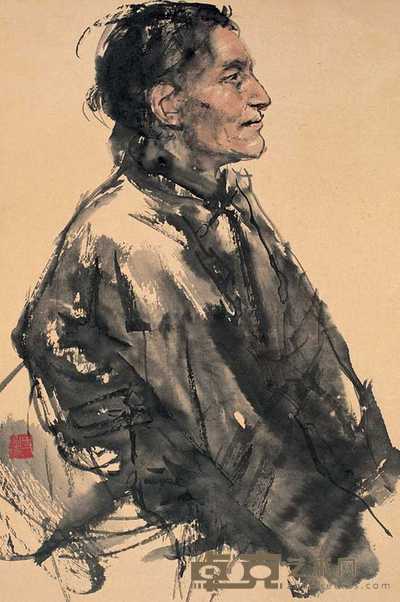 史国良 人物 镜心 50×33cm